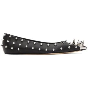 Alexander McQueen Black Punk Stud Ballerina Flats
