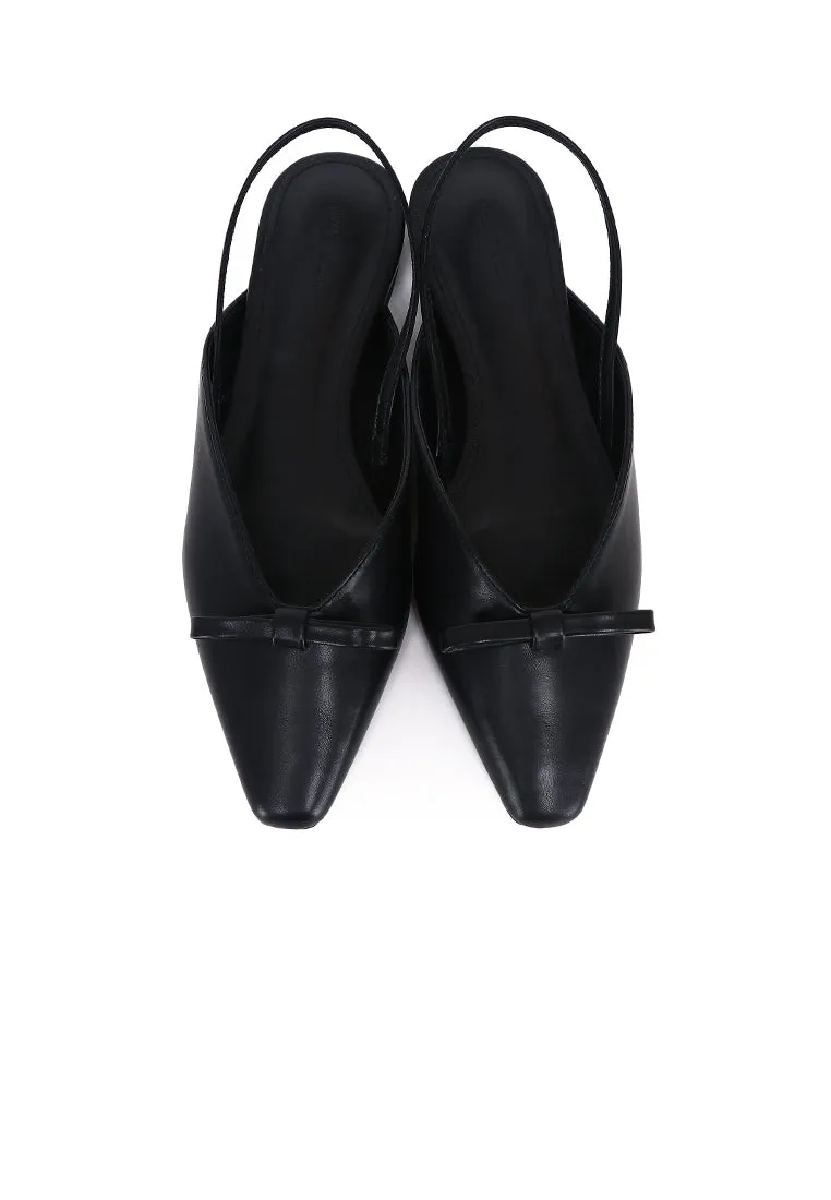 Aubrey Ballerina & Flats With Bow (Black)