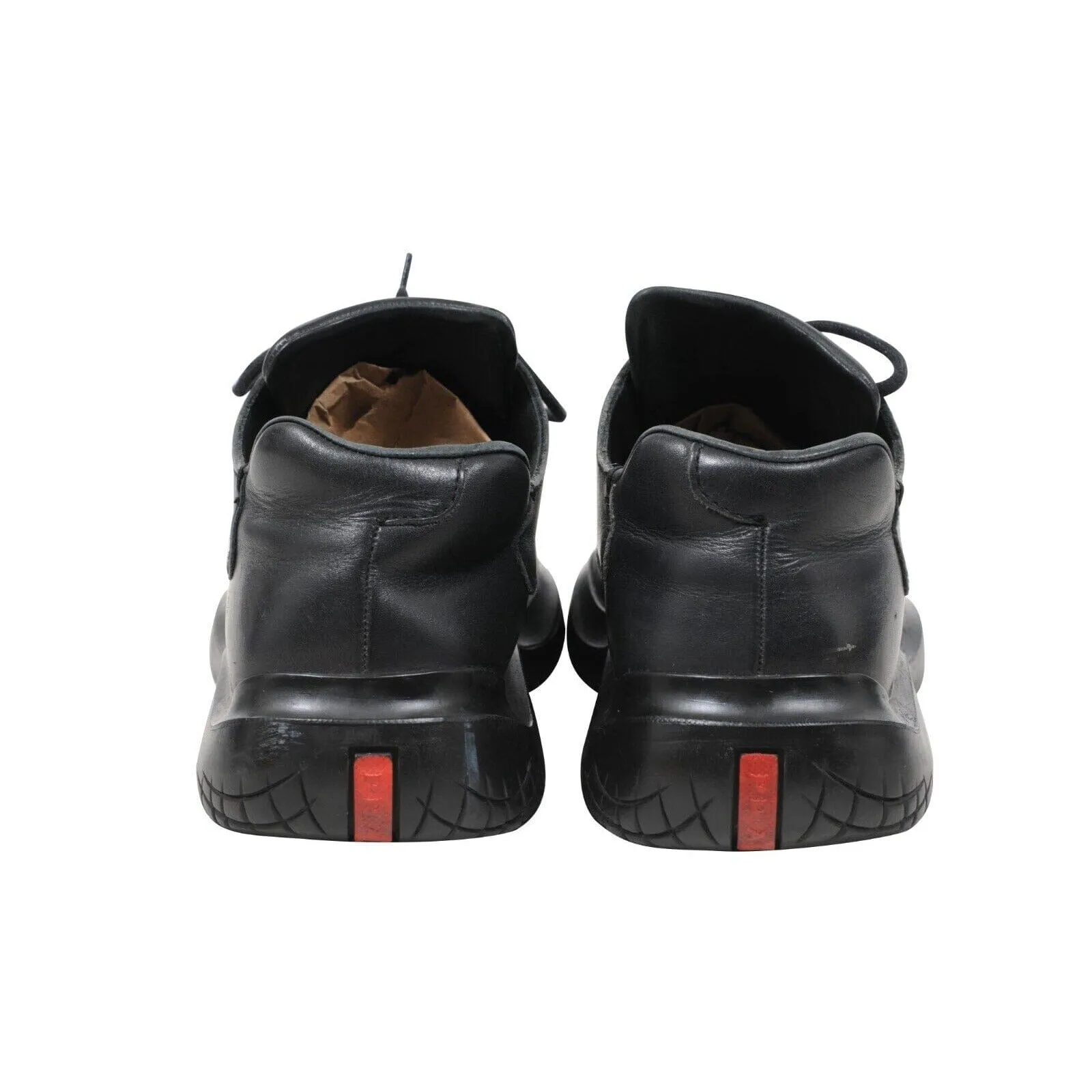 AW99 Vtg Chunky Derby US8.5 UK7.5 Black Leather Square Toe Platform Sole