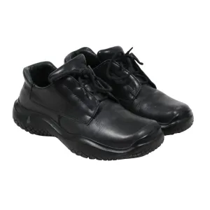 AW99 Vtg Chunky Derby US8.5 UK7.5 Black Leather Square Toe Platform Sole