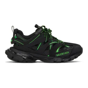 Balenciaga Black and Green Track Sneakers