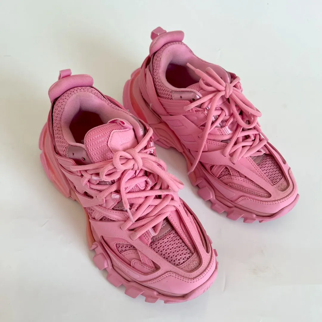 Balenciaga pink track lace up sneakers, 38