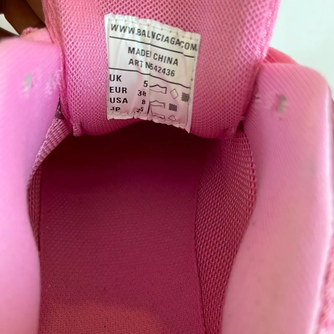 Balenciaga pink track lace up sneakers, 38