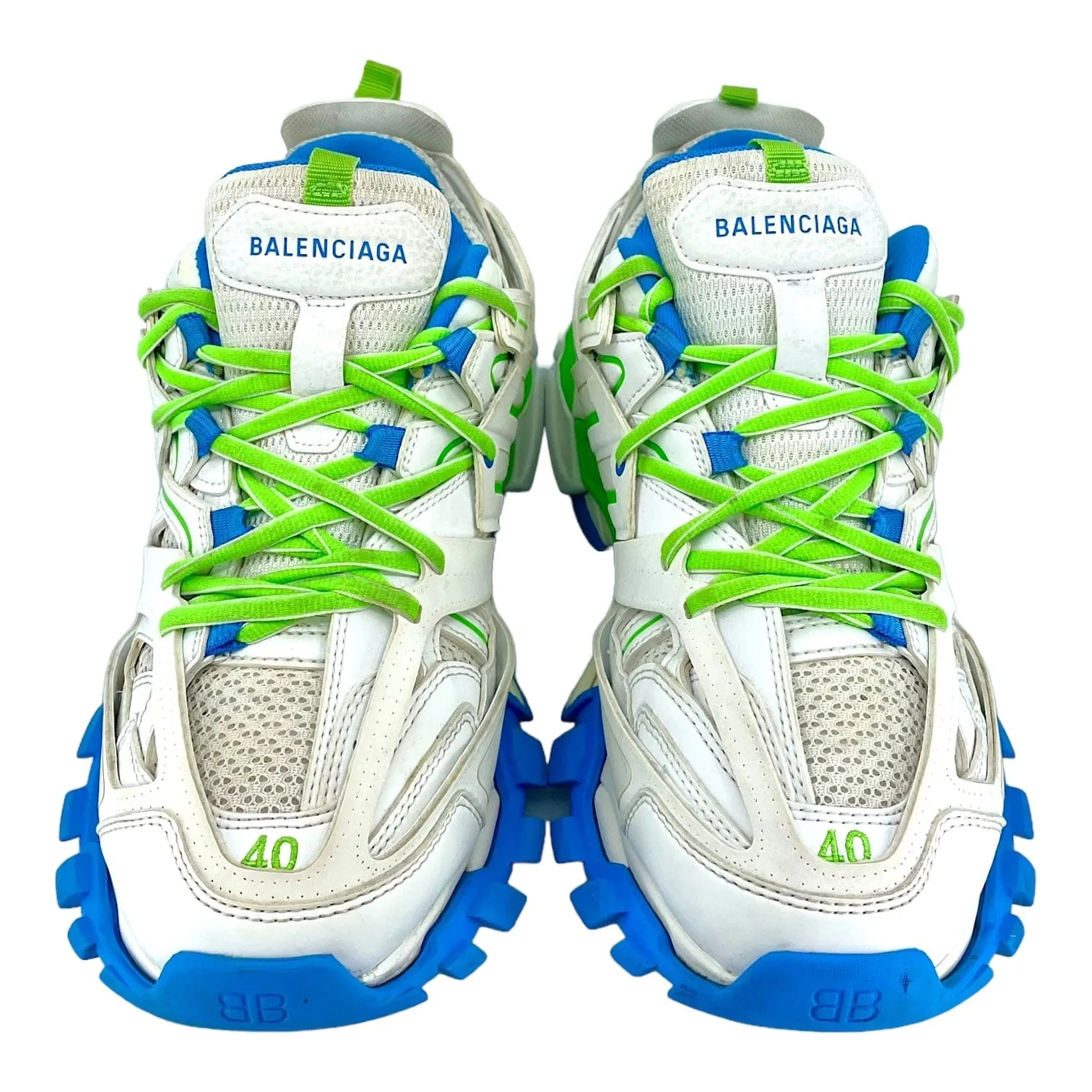 Balenciaga Track Trainer White Blue Green Pre-Owned