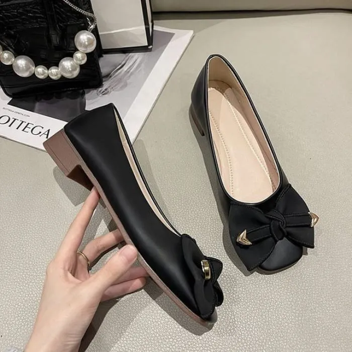 Bow Low Heel Pumps