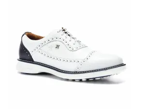 Boxto Golf Men's Legacy Hope Spikeless Golf Shoes - White/Navy Blue