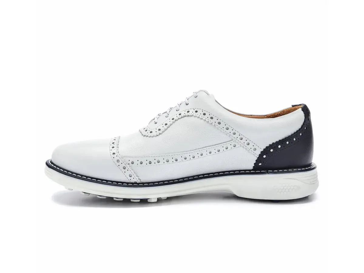 Boxto Golf Men's Legacy Hope Spikeless Golf Shoes - White/Navy Blue