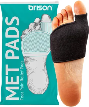 Brison Metatarsal Pads for Women and Men Ball of Foot Cushion - Gel Sleeves Cushions Pad - Fabric Soft Socks for Supports Feet Pain Relief - 2 Pairs L (Men 10-12, Women 11.5-13.5)