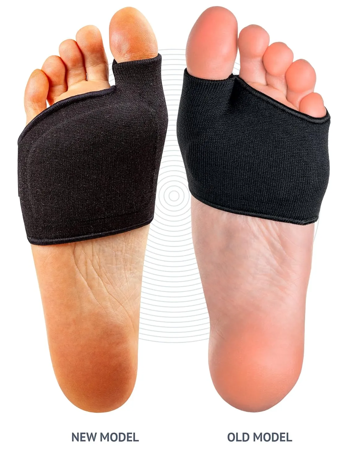 Brison Metatarsal Pads for Women and Men Ball of Foot Cushion - Gel Sleeves Cushions Pad - Fabric Soft Socks for Supports Feet Pain Relief - 2 Pairs L (Men 10-12, Women 11.5-13.5)