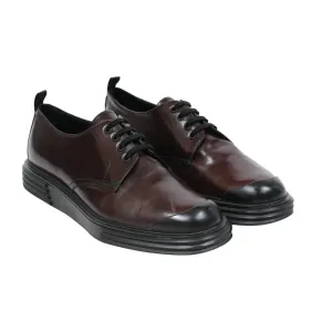 Burgundy Maroon Leather Oxford Chunky Derby
