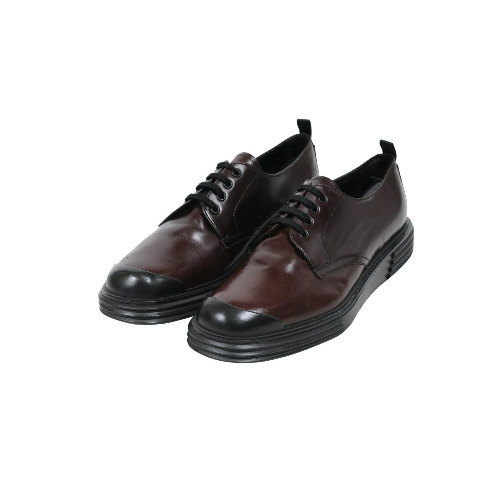 Burgundy Maroon Leather Oxford Chunky Derby