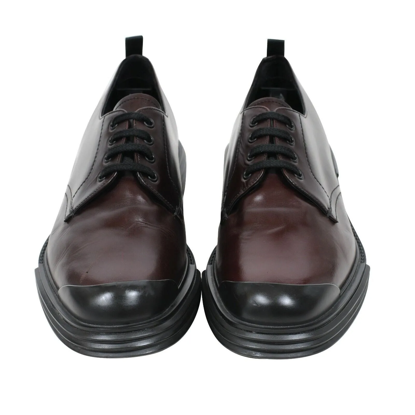 Burgundy Maroon Leather Oxford Chunky Derby