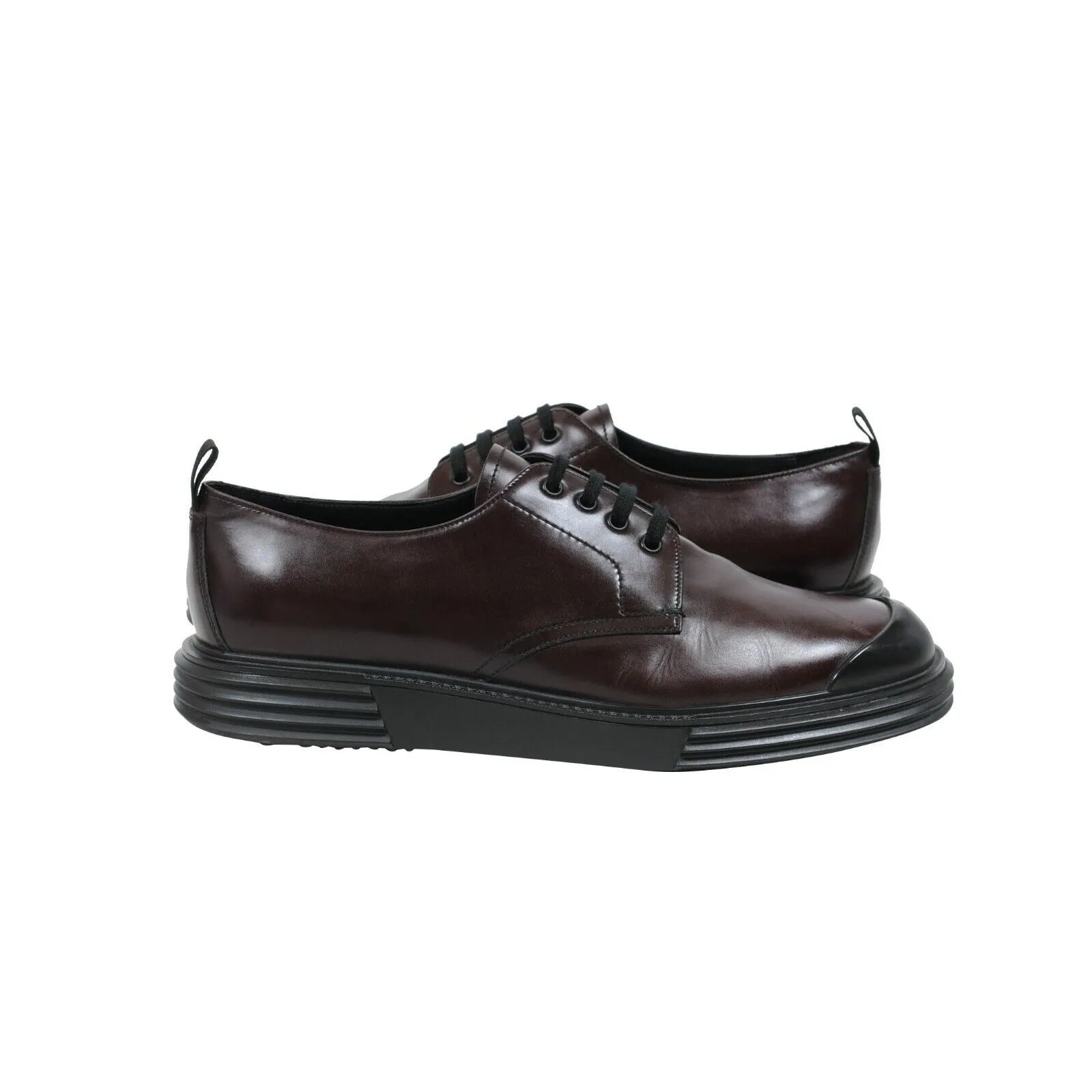 Burgundy Maroon Leather Oxford Chunky Derby