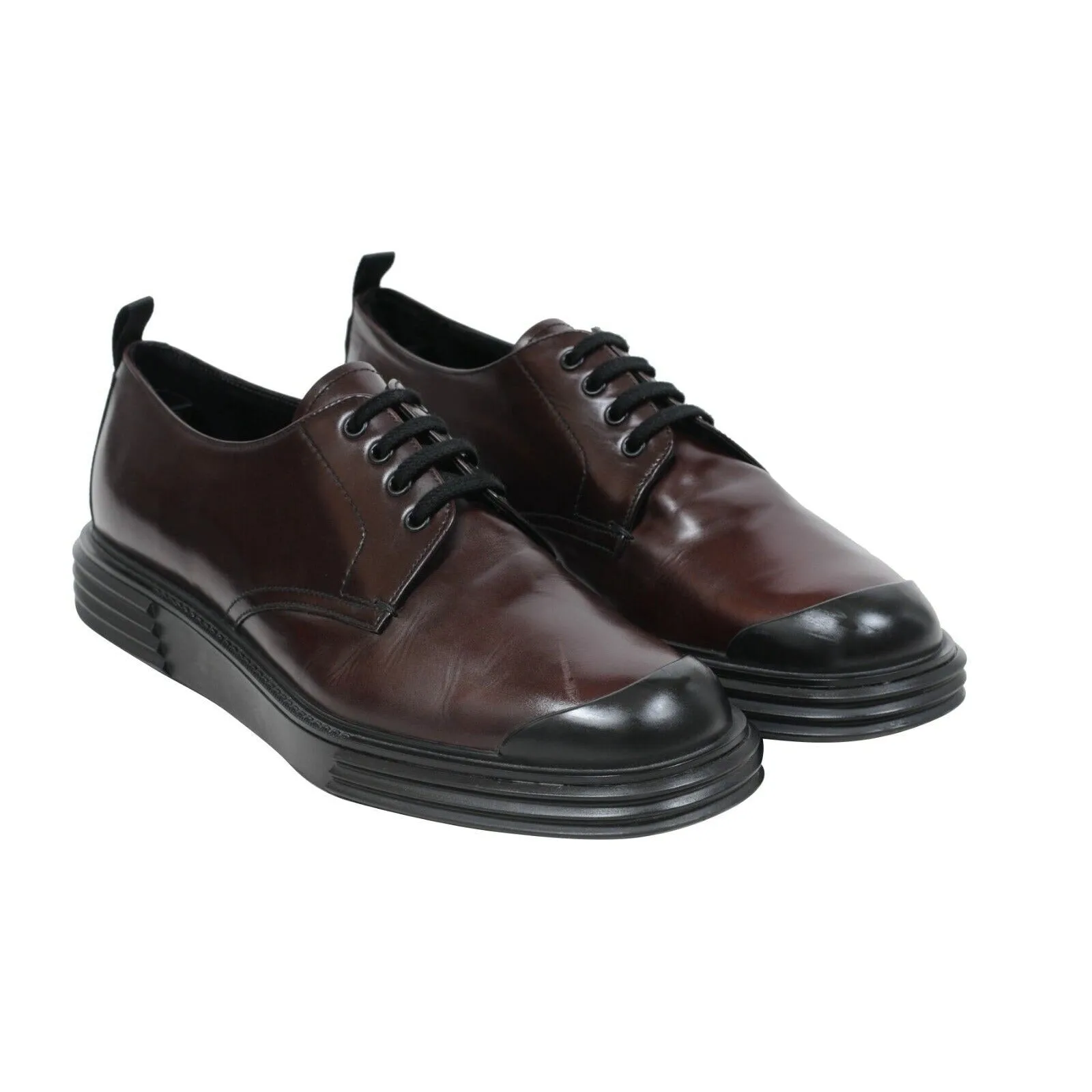 Burgundy Maroon Leather Oxford Chunky Derby