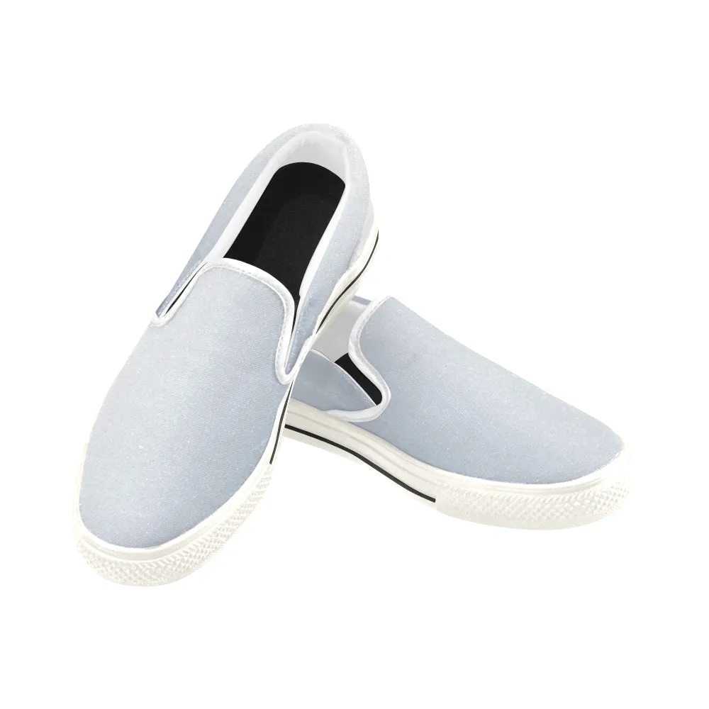 Buy Women's Light Blue Solids Print Canvas Slip-on Shoes at TFS