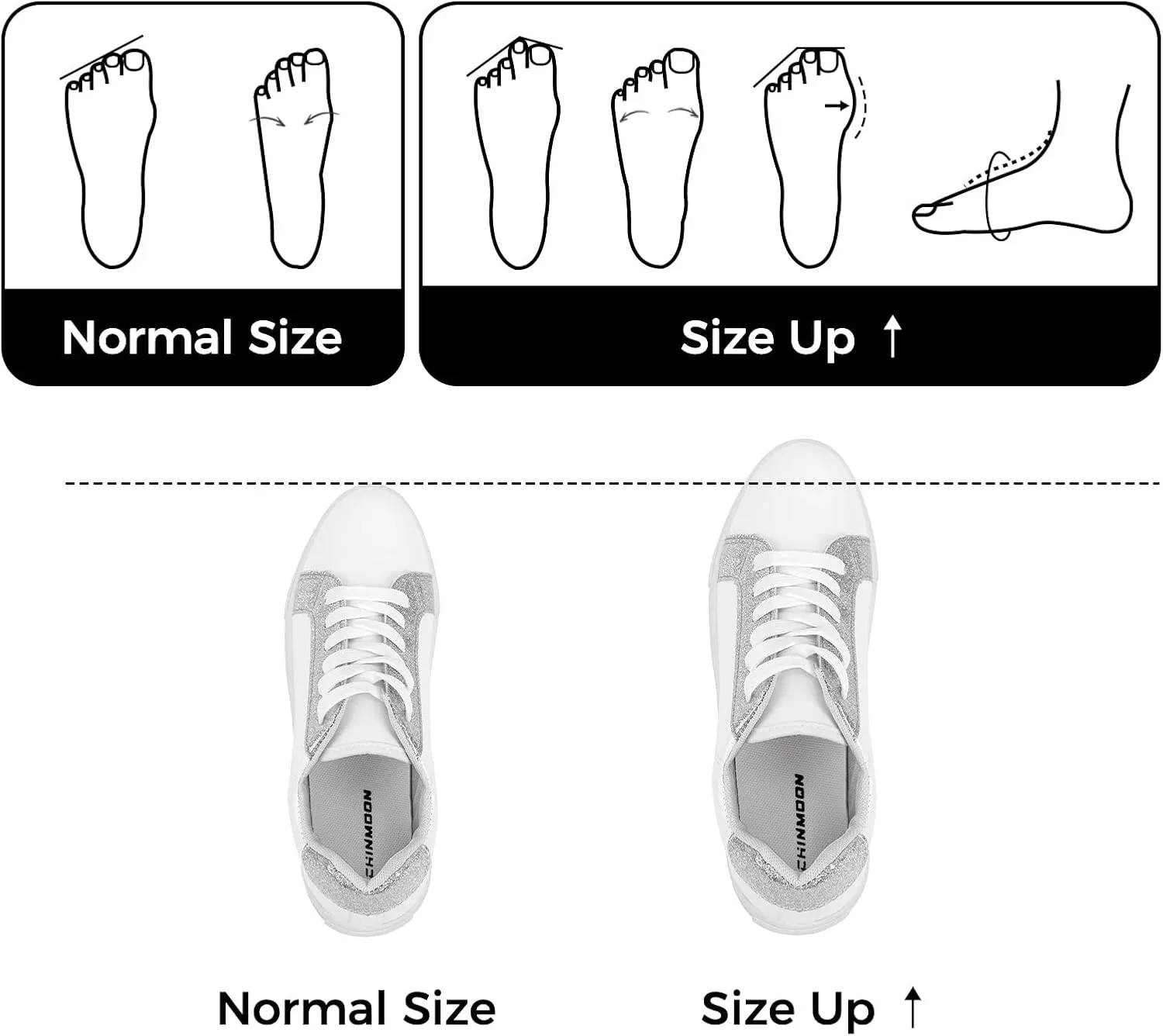 CHINMOON Women's Fashion Sneakers White PU Leather Casual Shoes Low Top Lace Up Tennis Sneakers