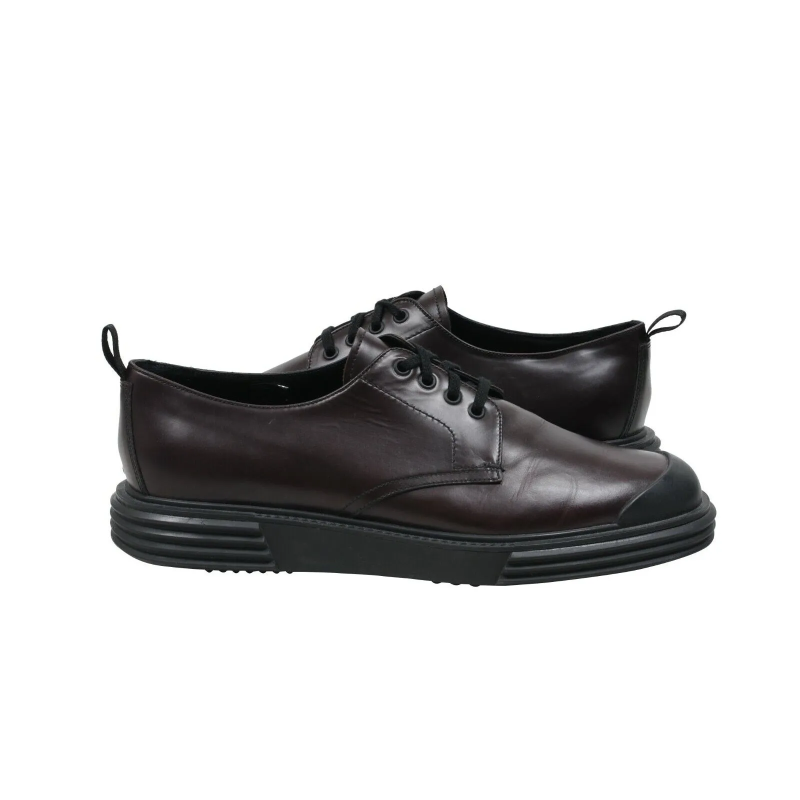 Chunky Derby Burgundy Maroon Oxford Cap Toe Shoes