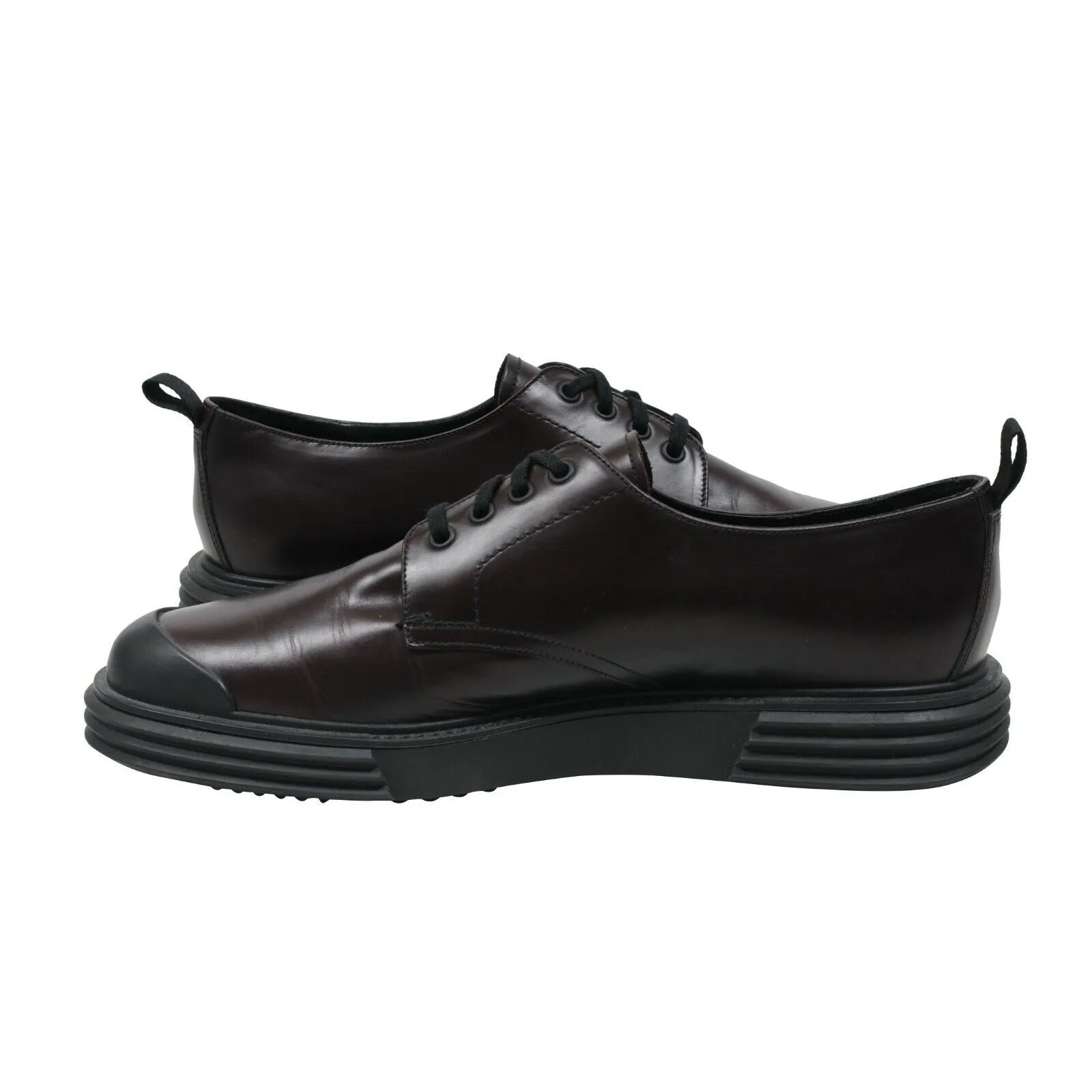 Chunky Derby Burgundy Maroon Oxford Cap Toe Shoes