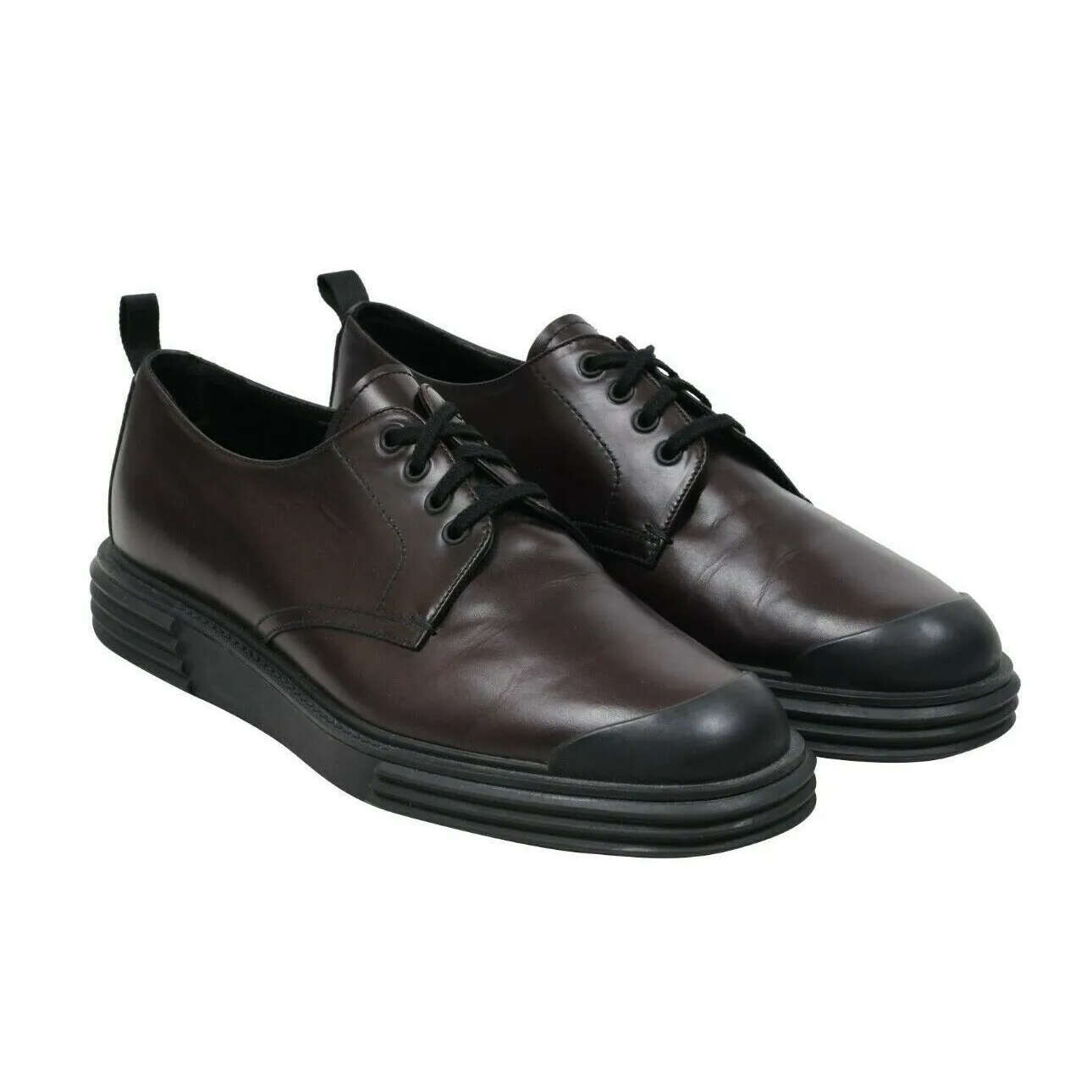 Chunky Derby Burgundy Maroon Oxford Cap Toe Shoes