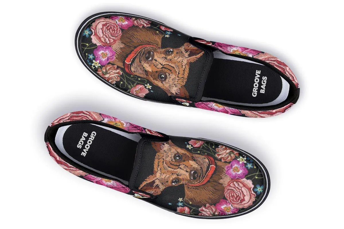 Embroidery Chihuahua Slip-On Shoes