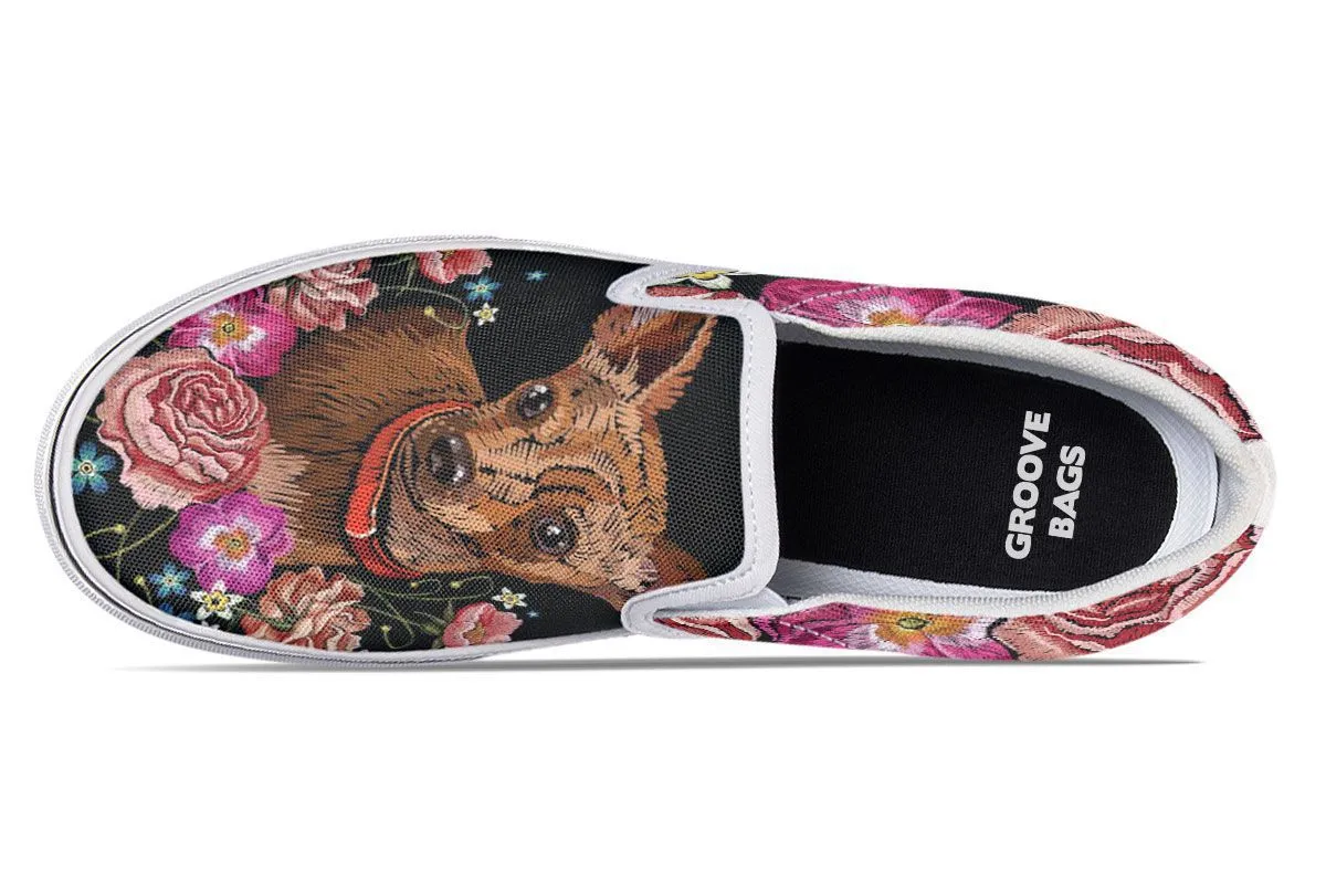 Embroidery Chihuahua Slip-On Shoes