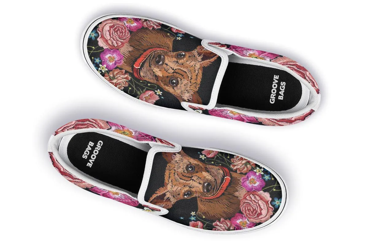 Embroidery Chihuahua Slip-On Shoes
