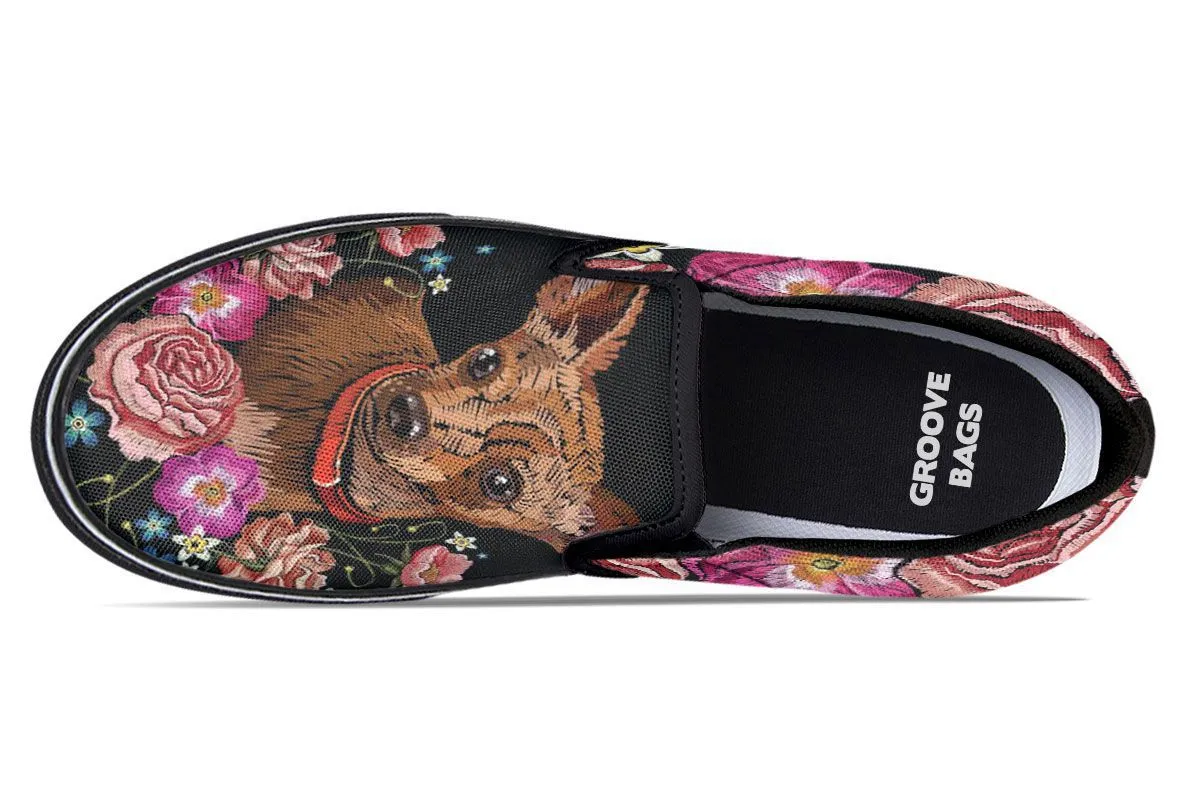 Embroidery Chihuahua Slip-On Shoes