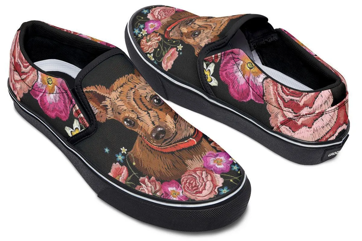 Embroidery Chihuahua Slip-On Shoes
