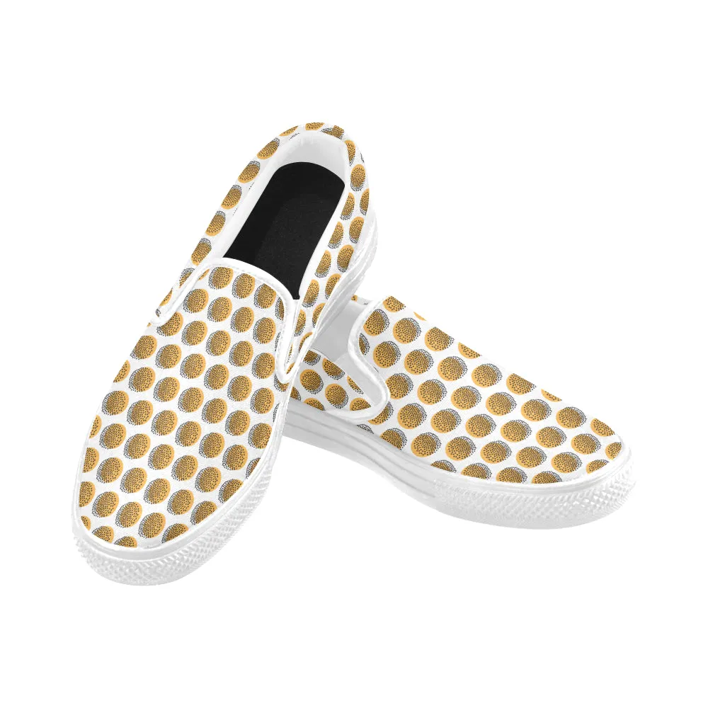 Kids's Sunflower Polka Print Canvas Slip-on Shoes