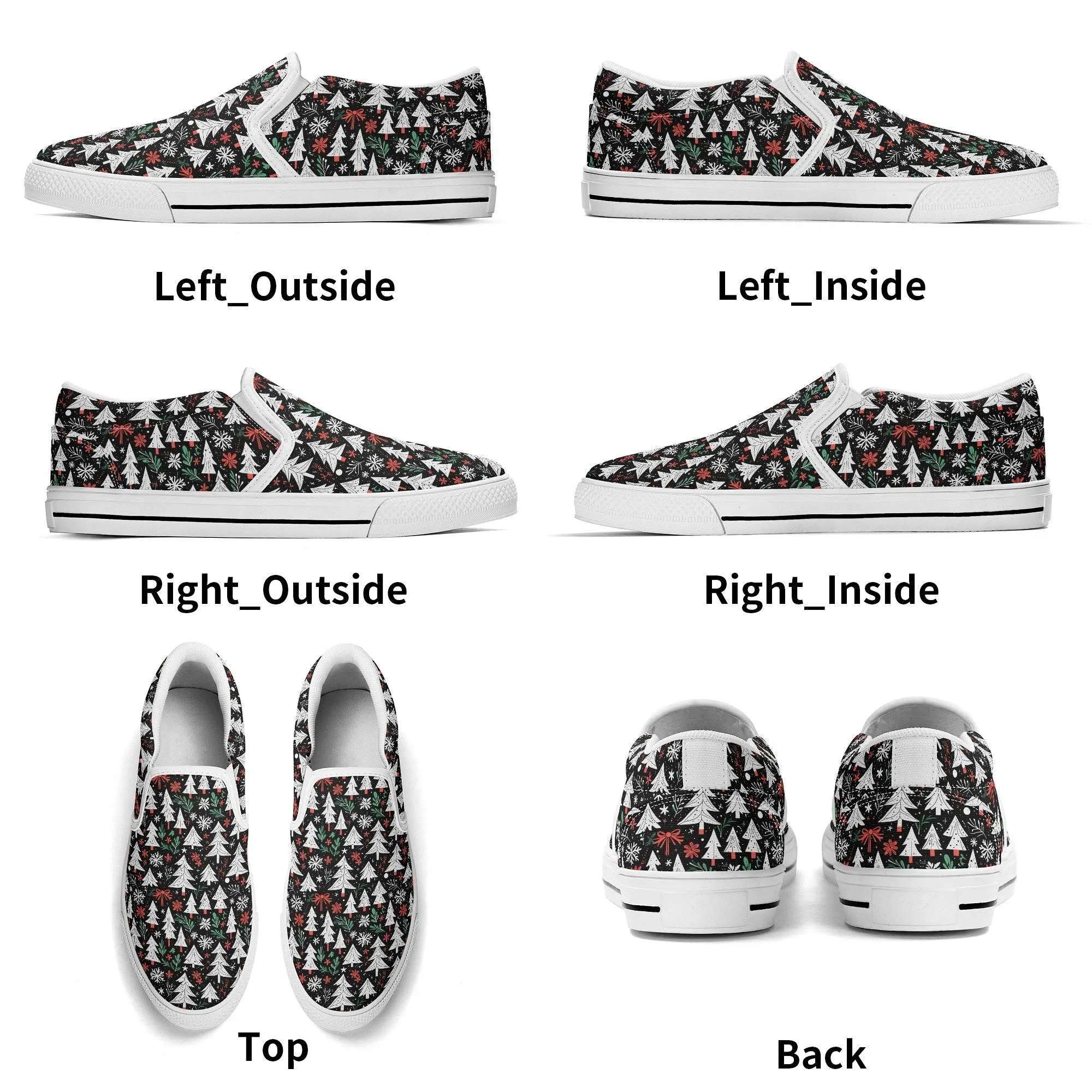 Mens Christmas Tree Rubber Slip On Shoes
