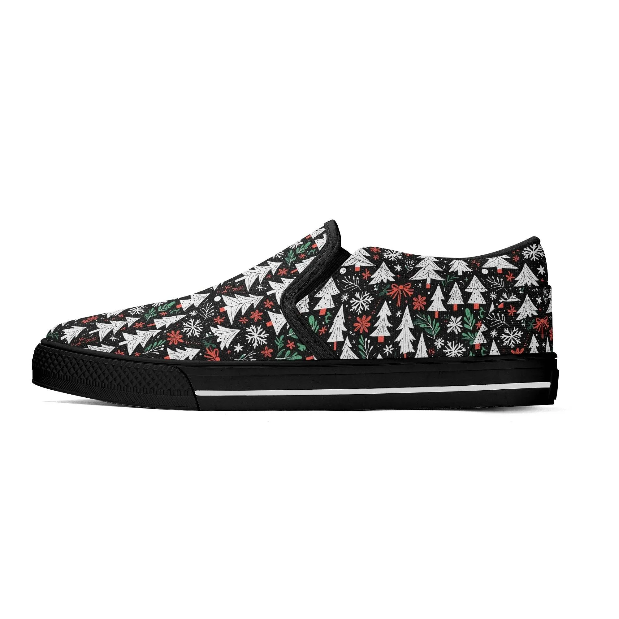 Mens Christmas Tree Rubber Slip On Shoes
