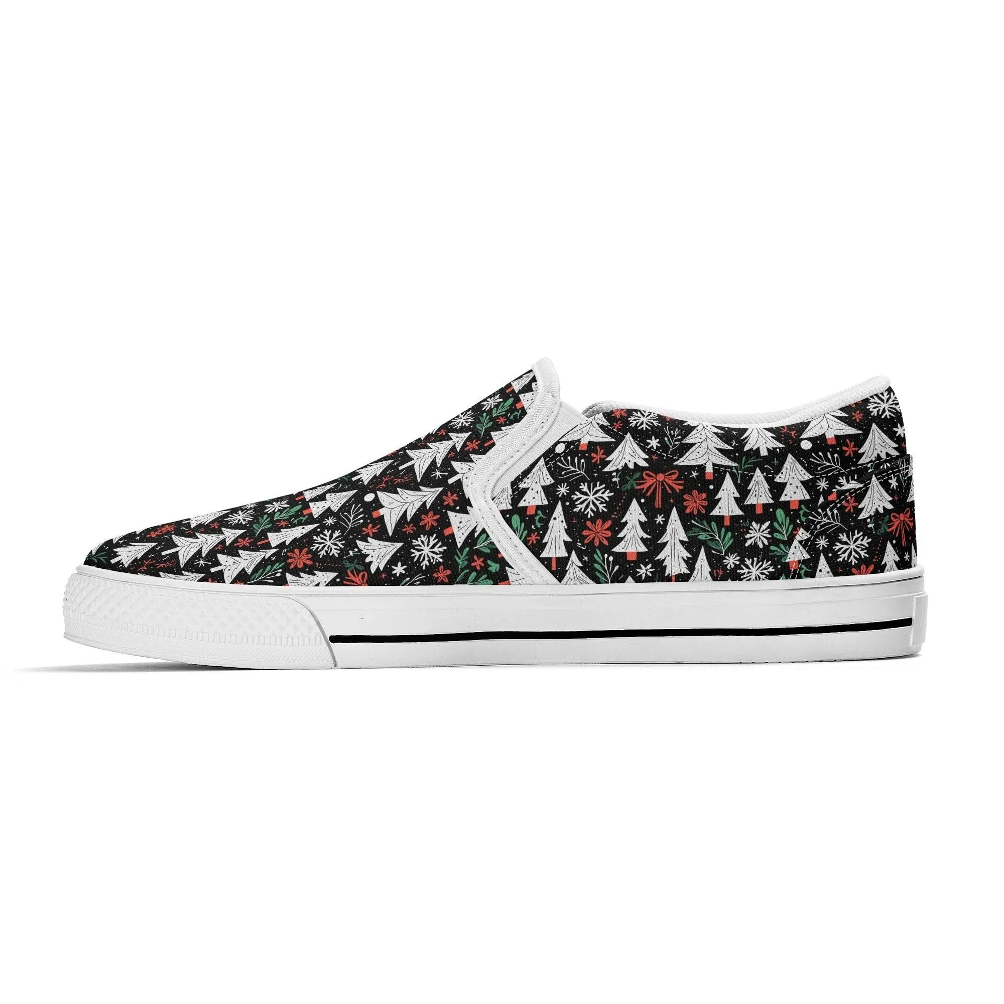 Mens Christmas Tree Rubber Slip On Shoes