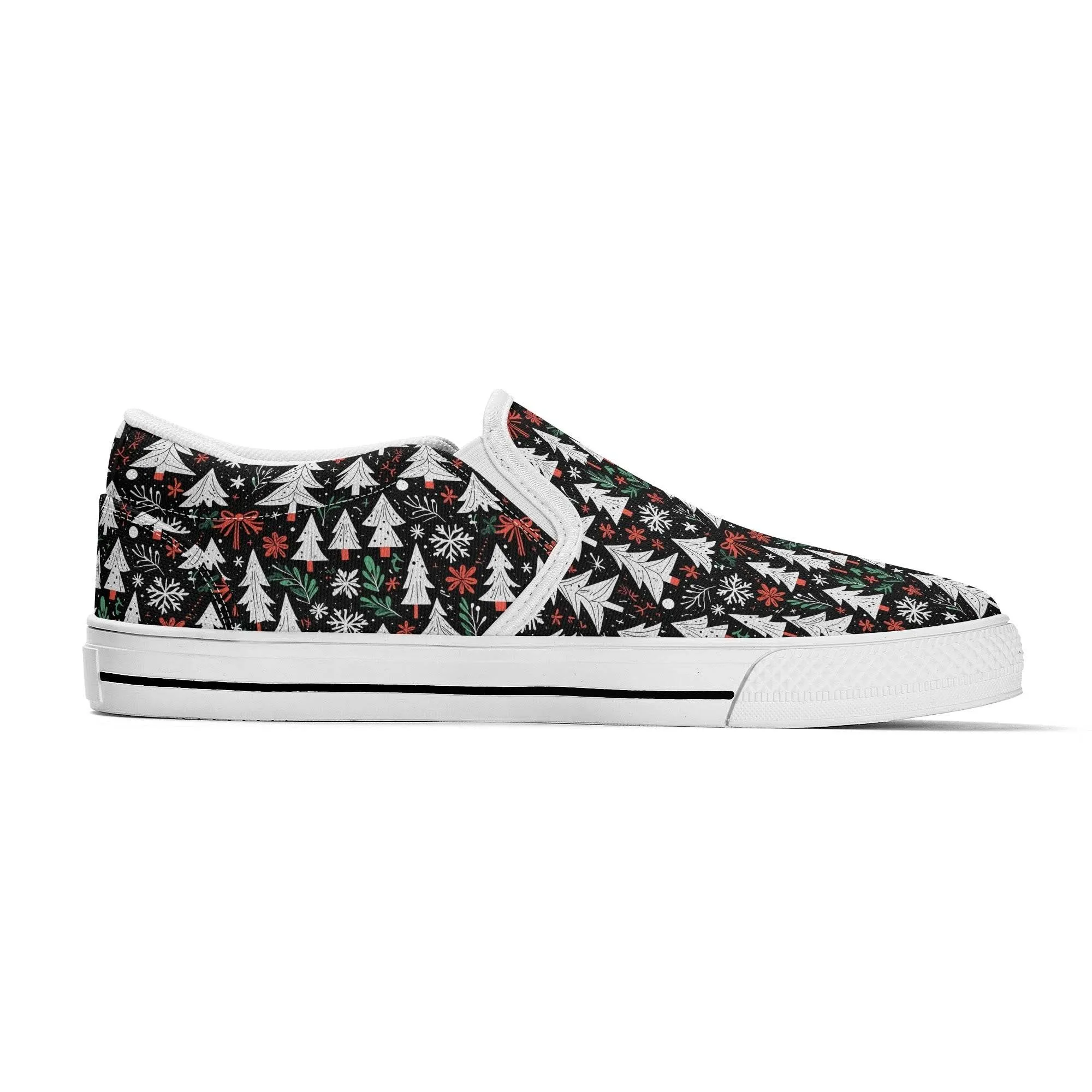 Mens Christmas Tree Rubber Slip On Shoes
