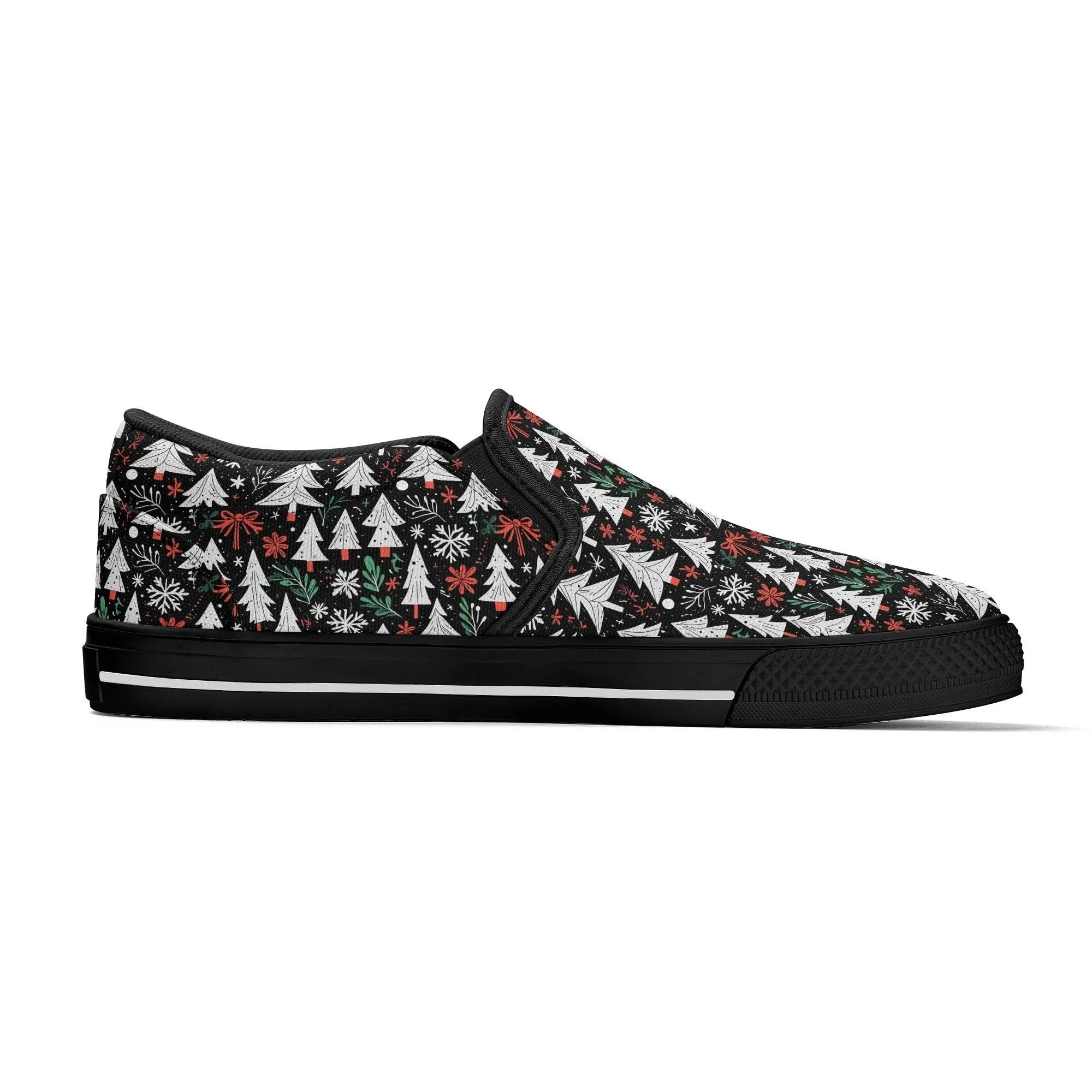 Mens Christmas Tree Rubber Slip On Shoes