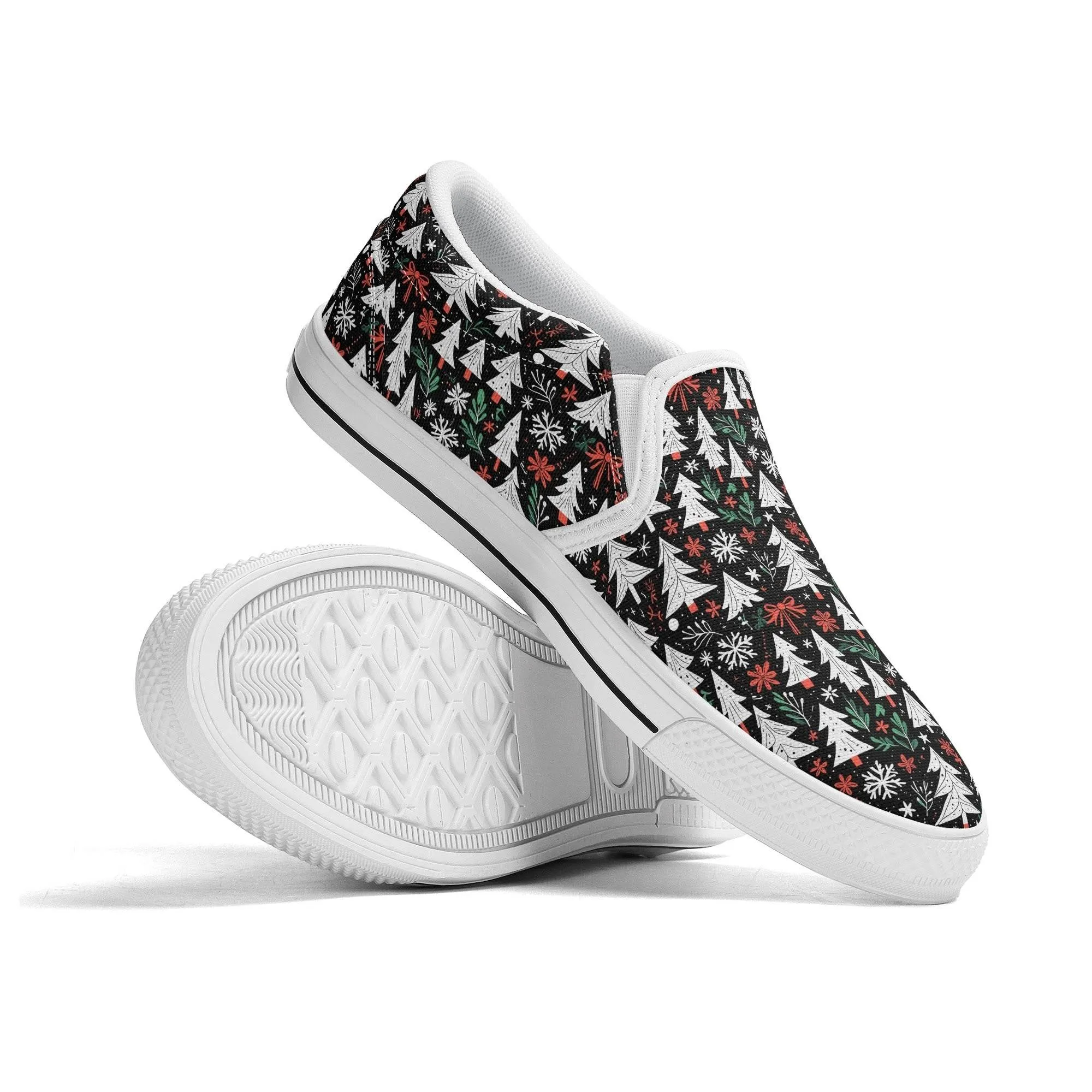 Mens Christmas Tree Rubber Slip On Shoes