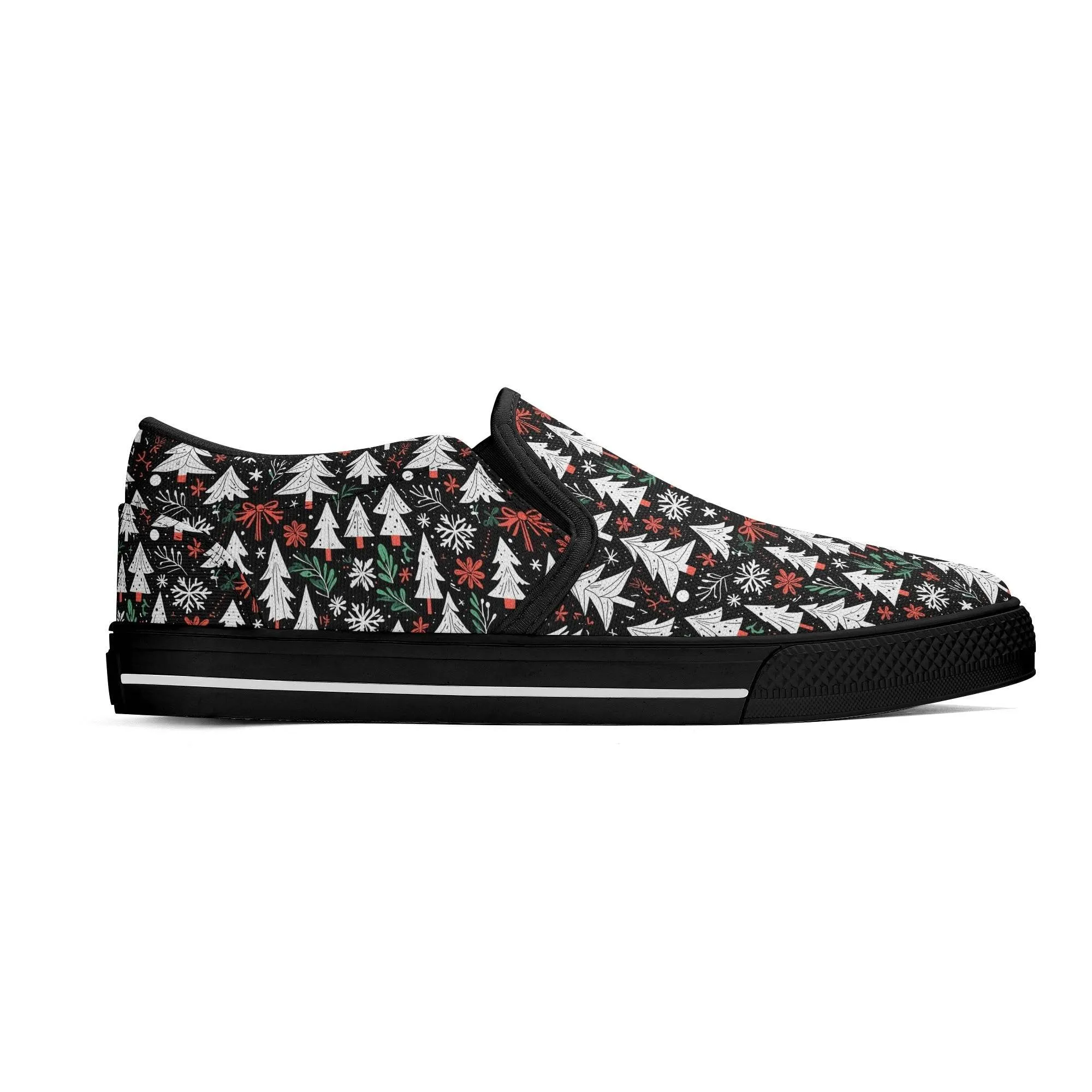 Mens Christmas Tree Rubber Slip On Shoes