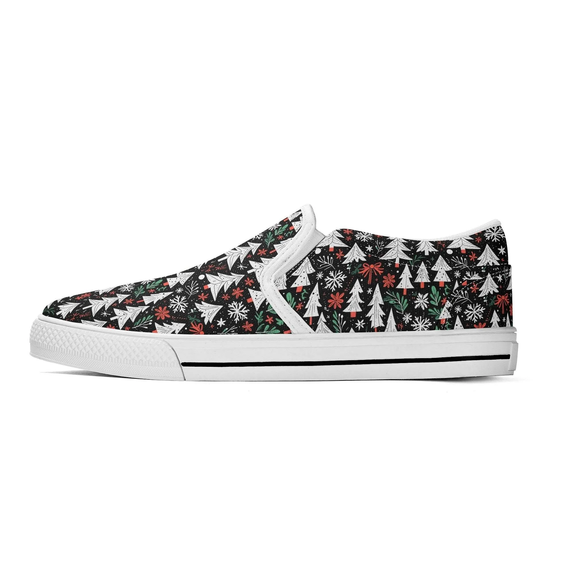 Mens Christmas Tree Rubber Slip On Shoes
