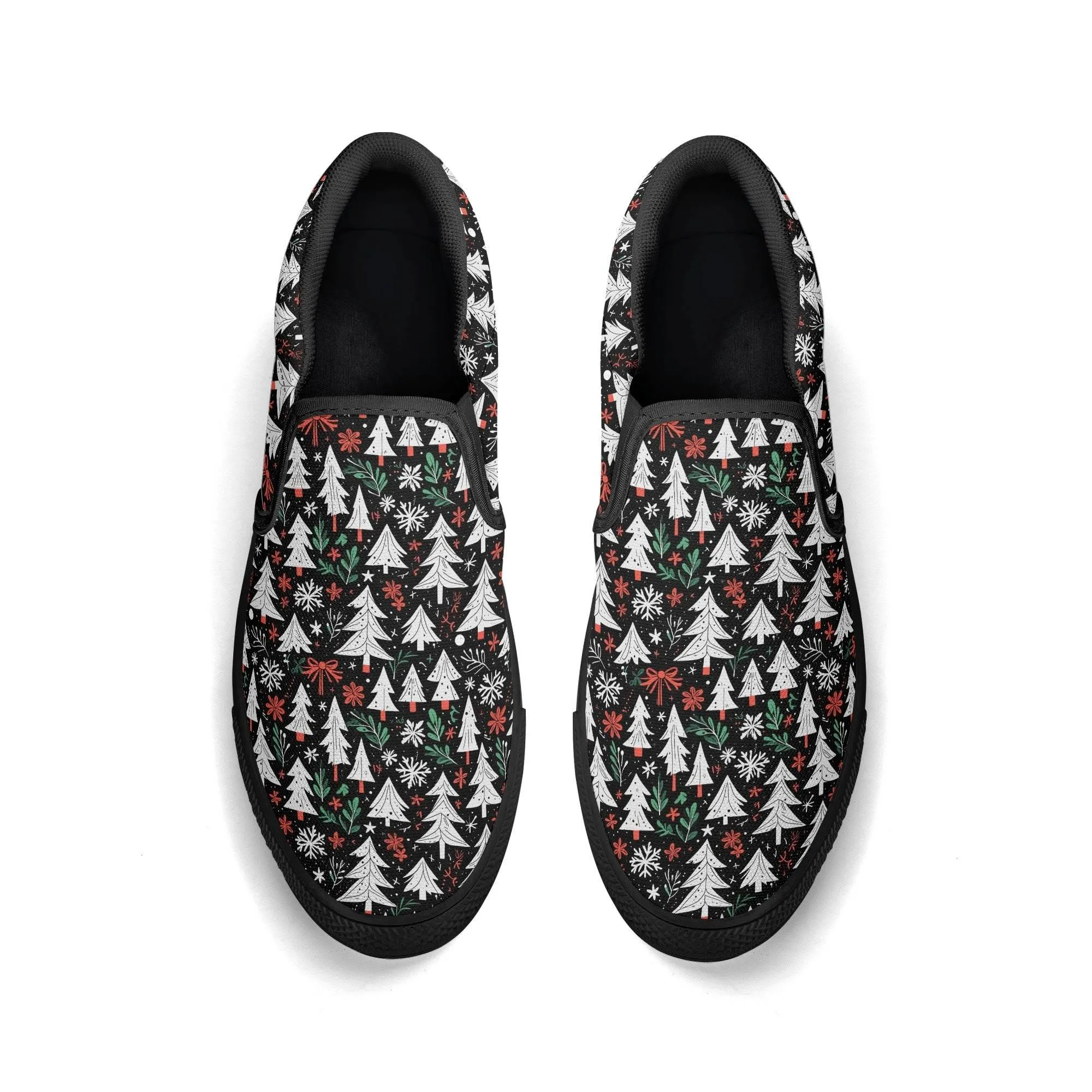 Mens Christmas Tree Rubber Slip On Shoes