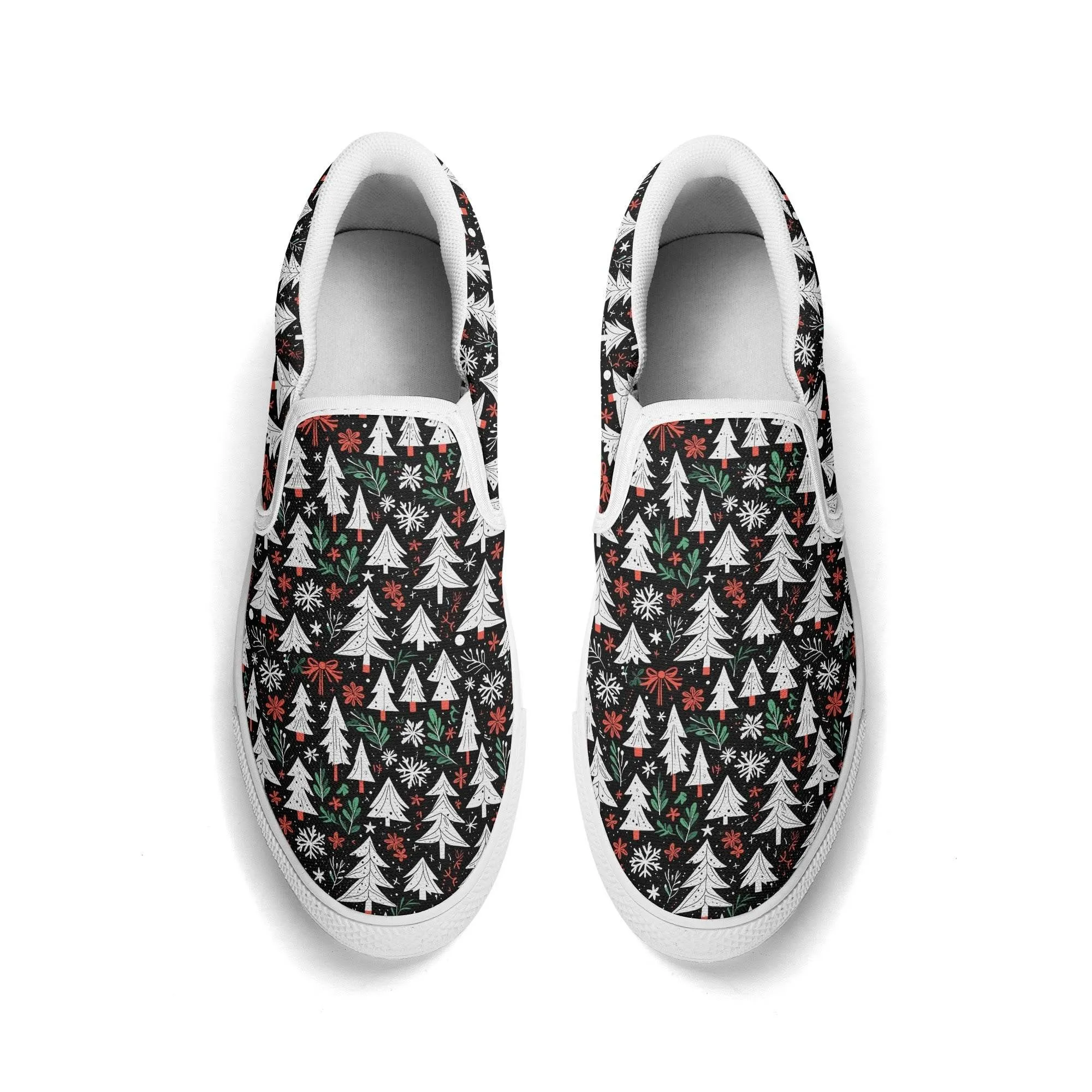 Mens Christmas Tree Rubber Slip On Shoes