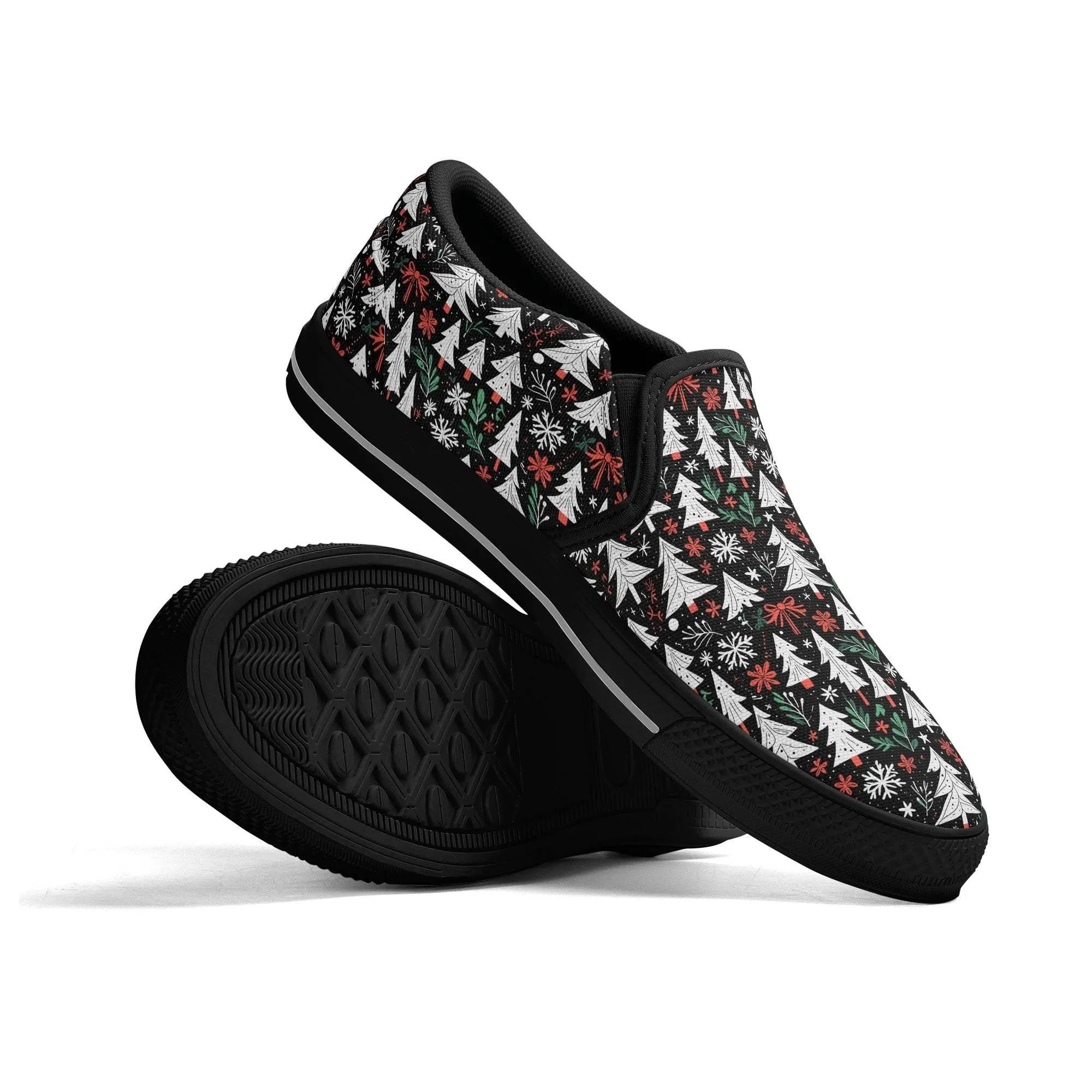 Mens Christmas Tree Rubber Slip On Shoes