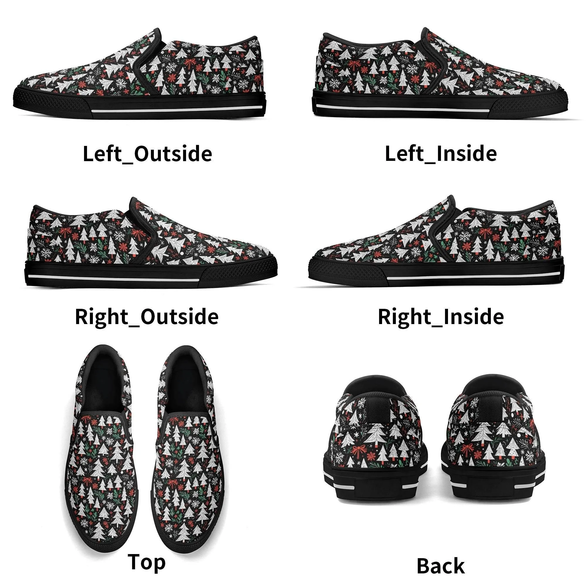 Mens Christmas Tree Rubber Slip On Shoes