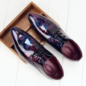 Men's Glossy Pantent Leather Oxford Shoes