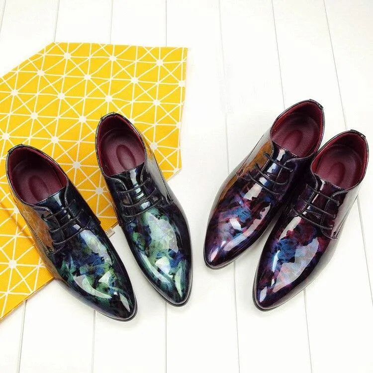 Men's Glossy Pantent Leather Oxford Shoes