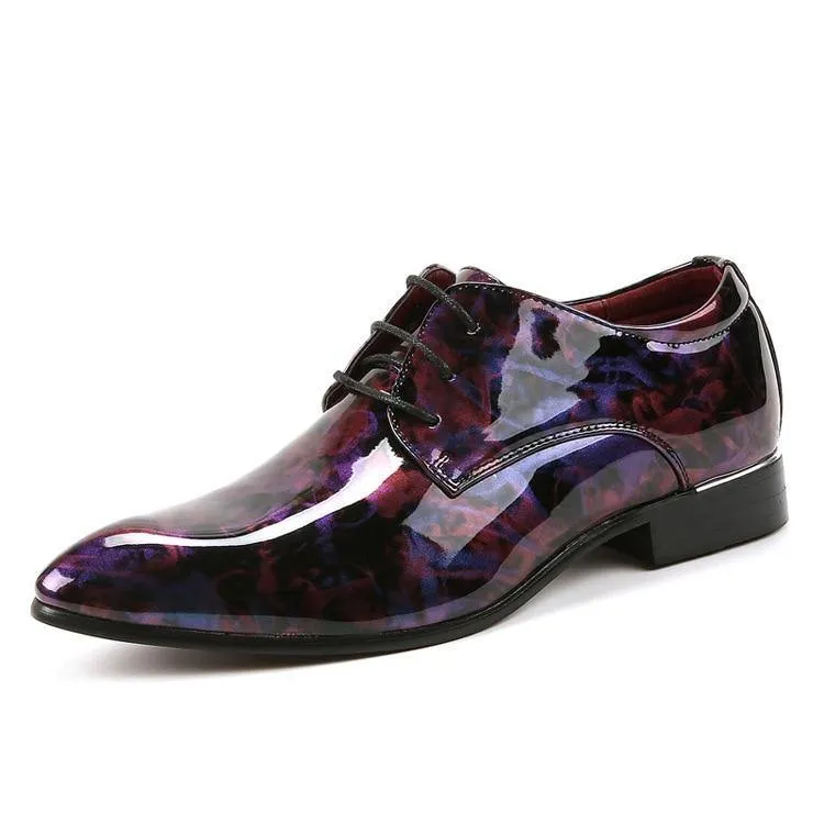 Men's Glossy Pantent Leather Oxford Shoes