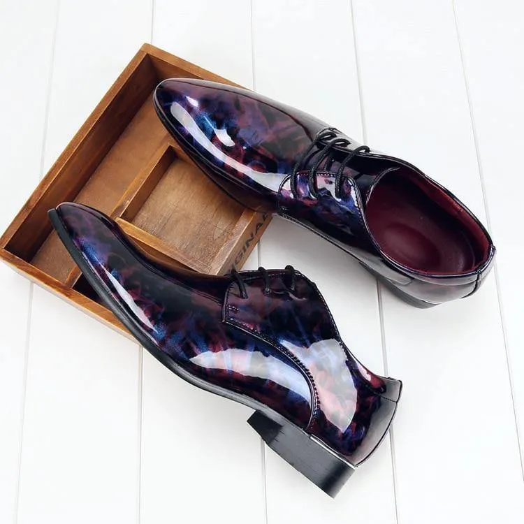 Men's Glossy Pantent Leather Oxford Shoes