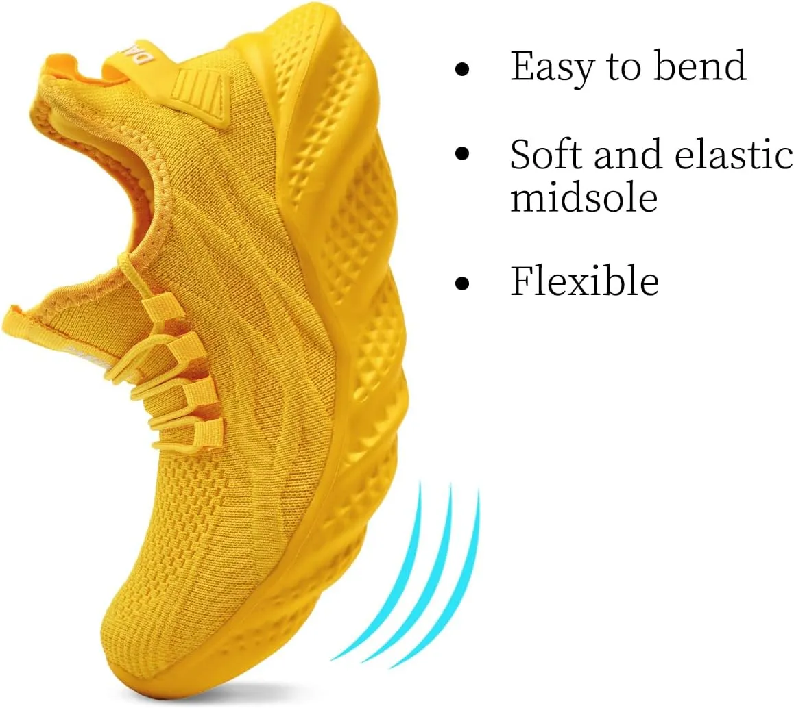 Men's Walking Running Shoes Sneakers Athletic Non Slip On Sports Tennis Fitness Shoes Casual Workout Lightweight Breathable Trainers Gym Fashion Mesh Soft Comfortable Shoe