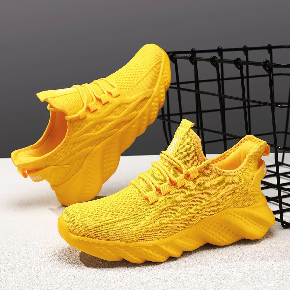 Men's Walking Running Shoes Sneakers Athletic Non Slip On Sports Tennis Fitness Shoes Casual Workout Lightweight Breathable Trainers Gym Fashion Mesh Soft Comfortable Shoe