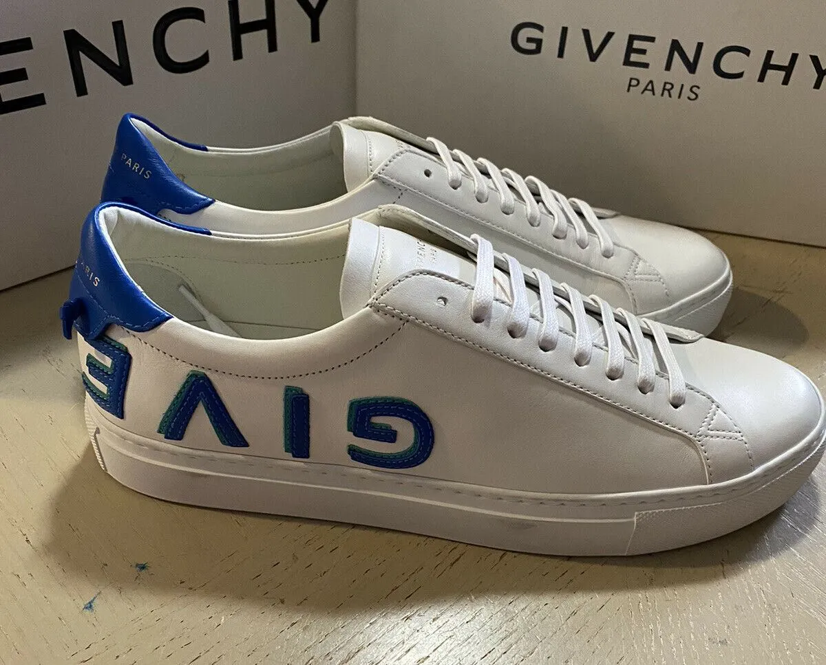 NIB Givenchy Men Leather Urban Street Sneakers Shoes White/Blue 9 US / 42 EU