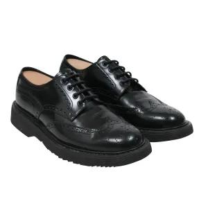Oxford Wingtip Chunky Derby Black Leather Brogue Shoes