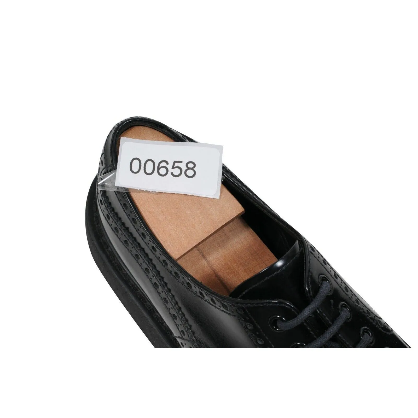 Oxford Wingtip Chunky Derby Black Leather Brogue Shoes